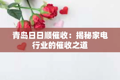 青岛日日顺催收：揭秘家电行业的催收之道