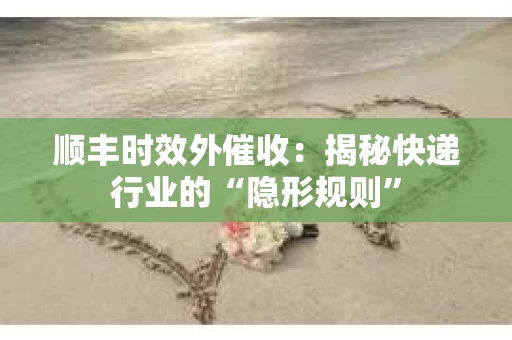 顺丰时效外催收：揭秘快递行业的“隐形规则”