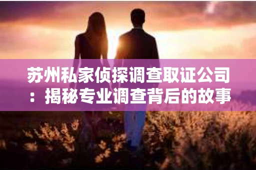 苏州私家侦探调查取证公司:揭秘专业调查背后的故事 苏州私家侦探调查取证公司:揭秘专业调查背后的故事